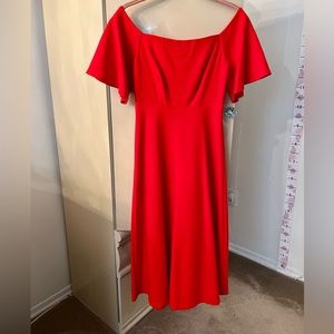 ZARA RED OFF SHOULDER DRESS